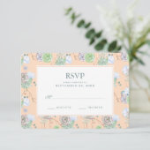 Peach Succulents Floral Aquarelle - Mariage RSVP (Debout devant)