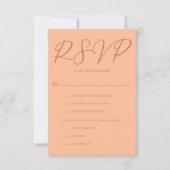 Peach Summer Mariage w Meal Choice RSVP tendance (Devant)