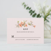 Peach Summer Wedding Carte RSVP (Debout devant)