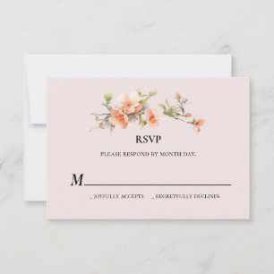 Peach Summer Wedding Carte RSVP