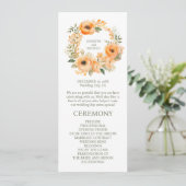 Peach Summer Wedding Ceremony Programma (Staand voorkant)