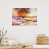 Peach Sunset Poster (Keuken)