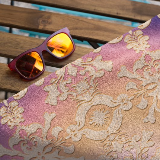 Peach Sunset Royal Damask Strandlaken