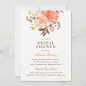 Peach Terracotta Oranje Floral Vrijgezellenfeest Kaart (Voorkant)