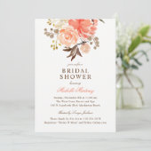 Peach Terracotta Oranje Floral Vrijgezellenfeest Kaart (Staand voorkant)