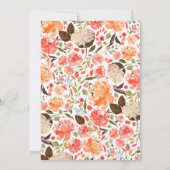 Peach Terracotta Oranje Floral Vrijgezellenfeest Kaart (Achterkant)
