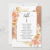 Peach Terracotta Plan Cartes avec nom de l'invité (Devant)