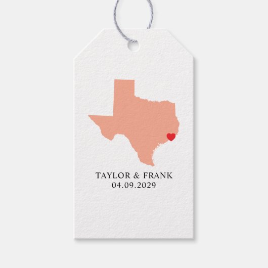 Peach Texas Wedding Cadeaulabel (Voorkant)