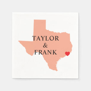 Peach Texas Wedding Servet