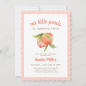 Peach Thème 2e anniversaire fêtes Invitations (Devant)