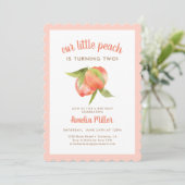 Peach Thème 2e anniversaire fêtes Invitations (Debout devant)