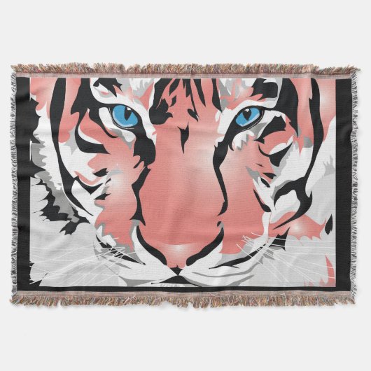 PEACH TIGER GOOI DEKEN (Voorkant)