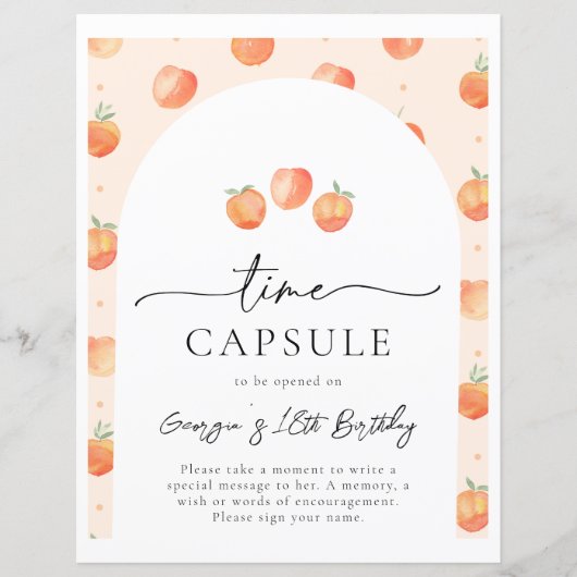 Peach Time Capsule Sign | Teken Peach Party (Voorkant)