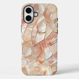Peach-Toned Moeder van Pearl Mosaic iPhone 16 Plus Hoesje