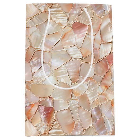 Peach-Toned Moeder van Pearl Mosaic Medium Cadeauzakje (Voorkant)