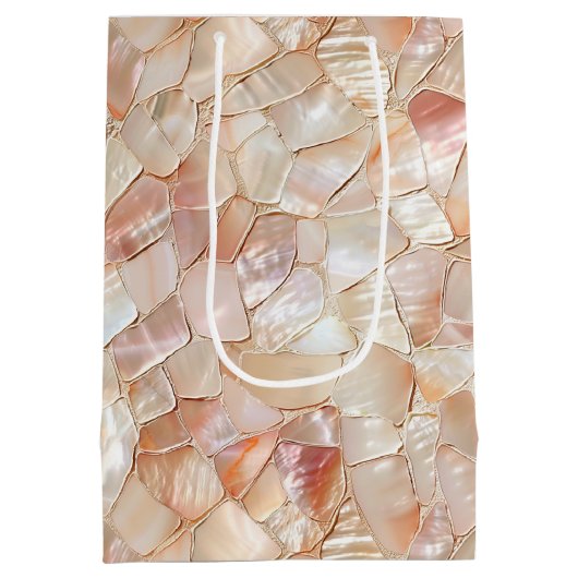 Peach-Toned Moeder van Pearl Mosaic Medium Cadeauzakje (Achterkant)