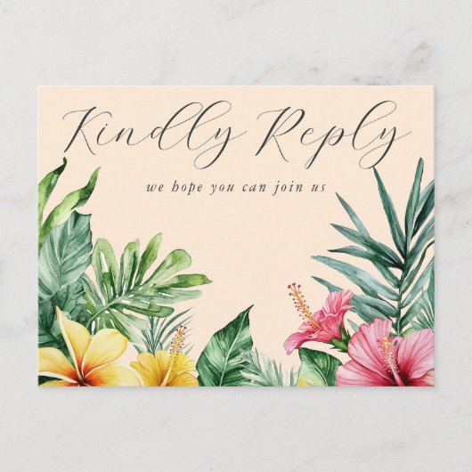 Peach Tropical Floral Song Demander carte postale (Devant)