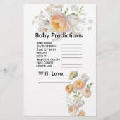 Peach Tulip Blooms Baby shower Predicted Game (Voorkant)