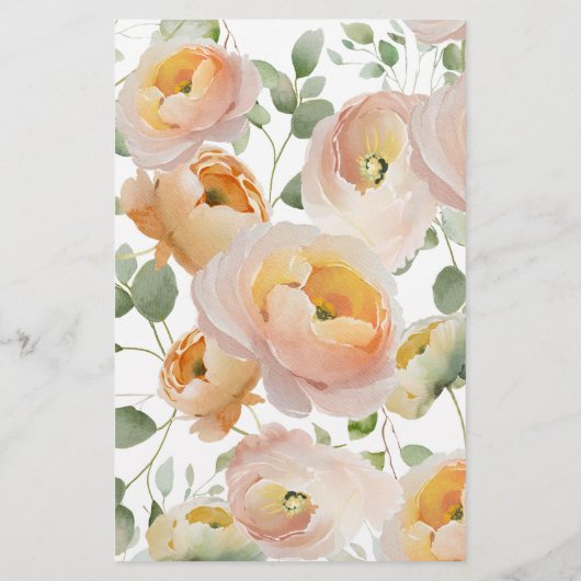 Peach Tulip Blooms Baby shower Predicted Game (Achterkant)