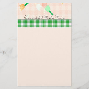 Peach Tulips Stationery Briefpapier
