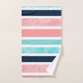 Peach Turquoise indigowitstropen Bad Handdoek (Handdoek)