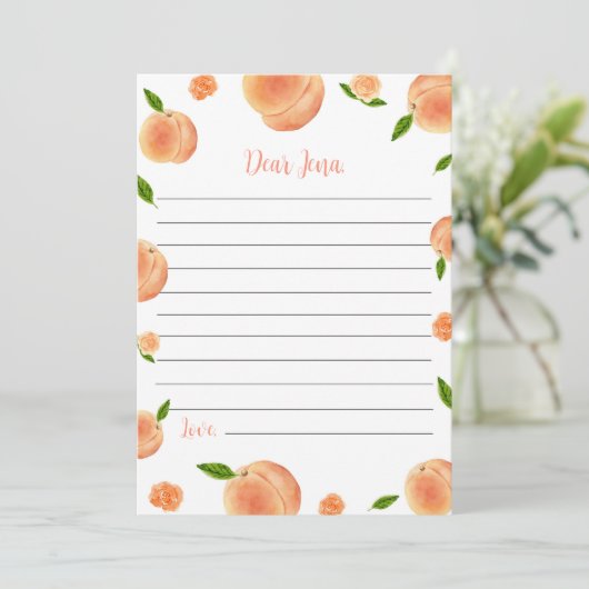 Peach Verjaardag Tijd Capsule Bericht Kaart (Staand voorkant)