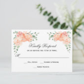 Peach Watercolor Mariage floral RSVP (Debout devant)