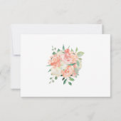 Peach Watercolor Mariage floral RSVP (Dos)