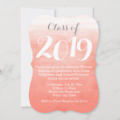 Peach Waterverf 2019 Graduation Party Uitnodiging (Voorkant)