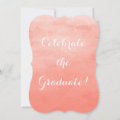 Peach Waterverf 2019 Graduation Party Uitnodiging (Achterkant)