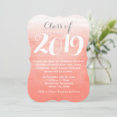 Peach Waterverf 2019 Graduation Party Uitnodiging (Staand voorkant)