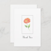 Peach Waterverf Daisy Bedankkaart (Voorkant / Achterkant)