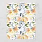 Peach Waterverf Floral Weddenschap (Achterkant)