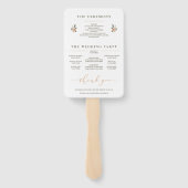 Peach Waterverf Floral Wedding Programme Fans Handwaaier (Achterkant)