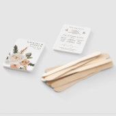 Peach Waterverf Floral Wedding Programme Fans Handwaaier (Niet-gemonteerd)