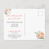Peach Waterverf Flowers Briefkaart (Achterkant)