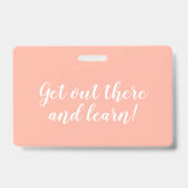 Peach Waterverf Homeschool Student ID Badge (Back)