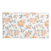 Peach waterverf rozen patroon kussensloop (Achterkant-Rechts)