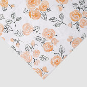 Peach waterverf rozen patroon tissuepapier (Detail)