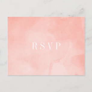Peach Waterverf RSVP-kaart Uitnodiging Briefkaart