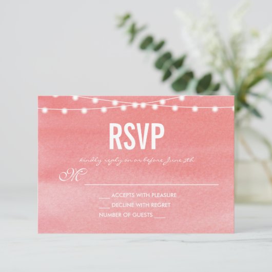 Peach Waterverf String Lights RSVP (Staand voorkant)