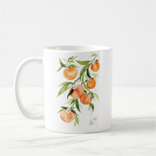Peach waterverf zomervruchten koffiemok