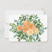 Peach Wedding Classic Floral Rozen Kaart (Achterkant)