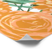 Peach Wedding Classic Floral Rozen Poster (Hoek)
