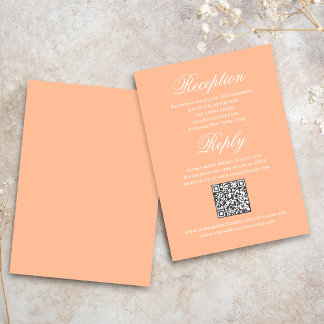 Peach Wedding Script RSVP Reception  Informatiekaartje