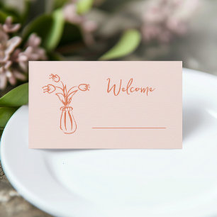 Peach Whimsical Scribble Doodle Vrijgezellenfeest