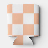 Peach White Checkerboard Retro Classic Cheques Blikjeskoeler (Achterkant)