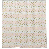 Peach White Gold Stripes Confetti Douchegordijn (Voorkant)