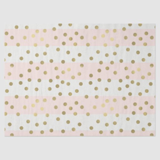 Peach White Gold Stripes Confetti Tissuepapier (Voorkant)