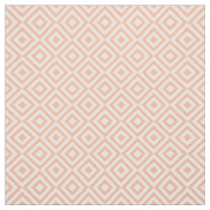 Peach White Ikat Square mosaic Art Patroon Stof